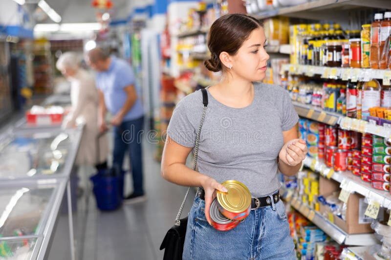 Focused Female Shopper
